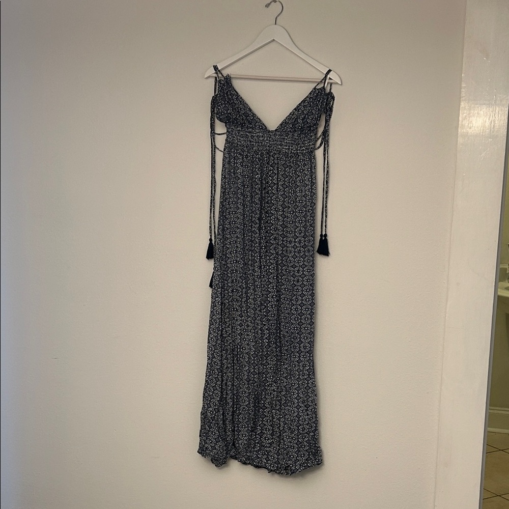 Lulus Navy Patterned Maxi Dress